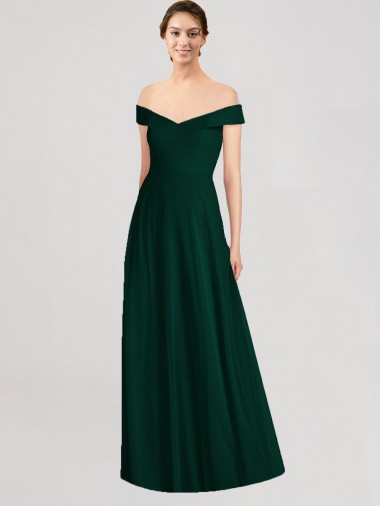 Sempre Verde Decote V Sem Mangas Linha A Vestidos de Madrinha Online