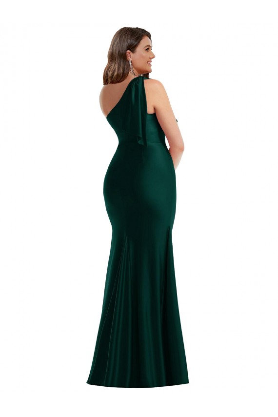 Sempre Verde Um Ombro Sem Mangas Sereia Vestidos de Madrinha / Vestidos de Noite / Vestidos de Festa Online
