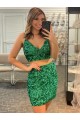 Trevo Verde Decote V Sem Mangas Bainha Vestidos de Festa Online