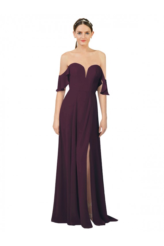 Uva Amor Ombro Frio Bainha Vestidos de Madrinha Online