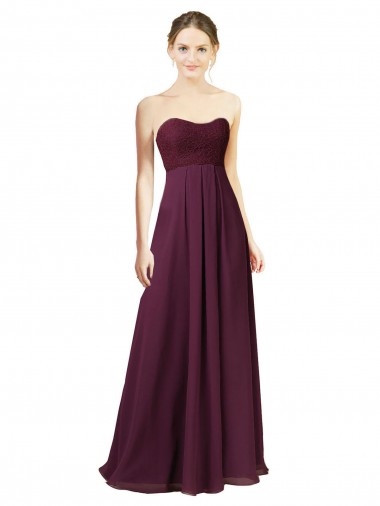 Uva Amor Sem Mangas Linha A Vestido de Madrinha Online