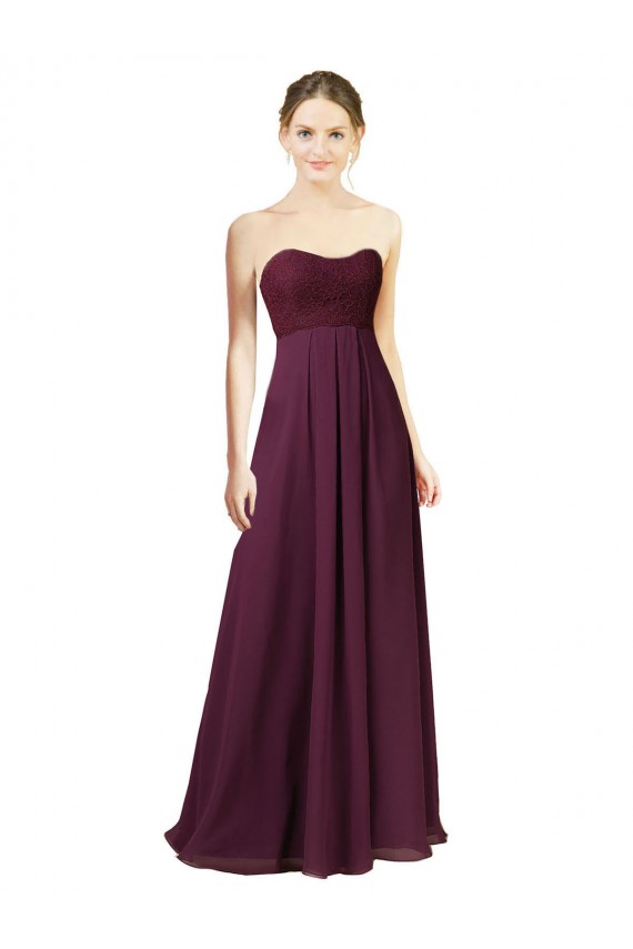 Uva Amor Sem Mangas Linha A Vestido de Madrinha Online