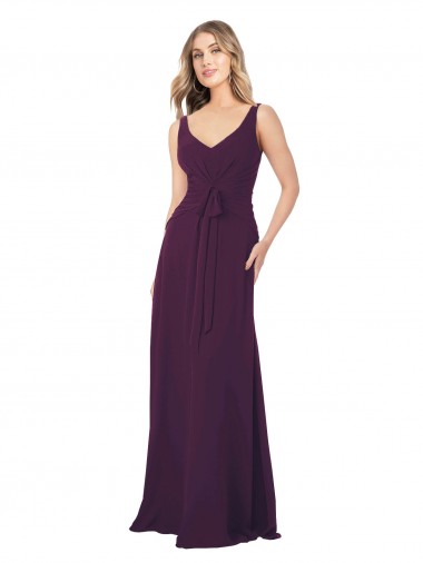 Uva Decote V Sem Mangas Linha A Vestido de Madrinha / Vestido Formais Online