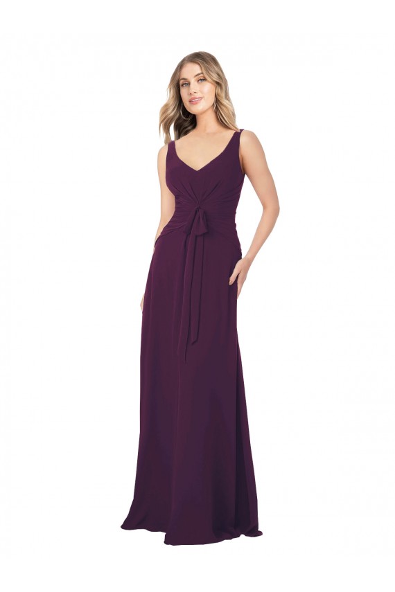 Uva Decote V Sem Mangas Linha A Vestido de Madrinha / Vestido Formais Online