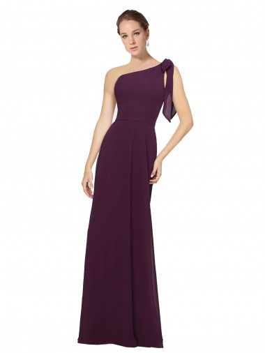 Uva Um Ombro Sem Mangas Linha A Vestidos Formais / Vestidos de Madrinha Online