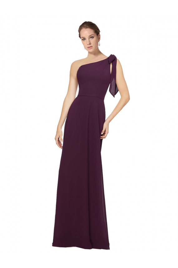 Uva Um Ombro Sem Mangas Linha A Vestidos Formais / Vestidos de Madrinha Online