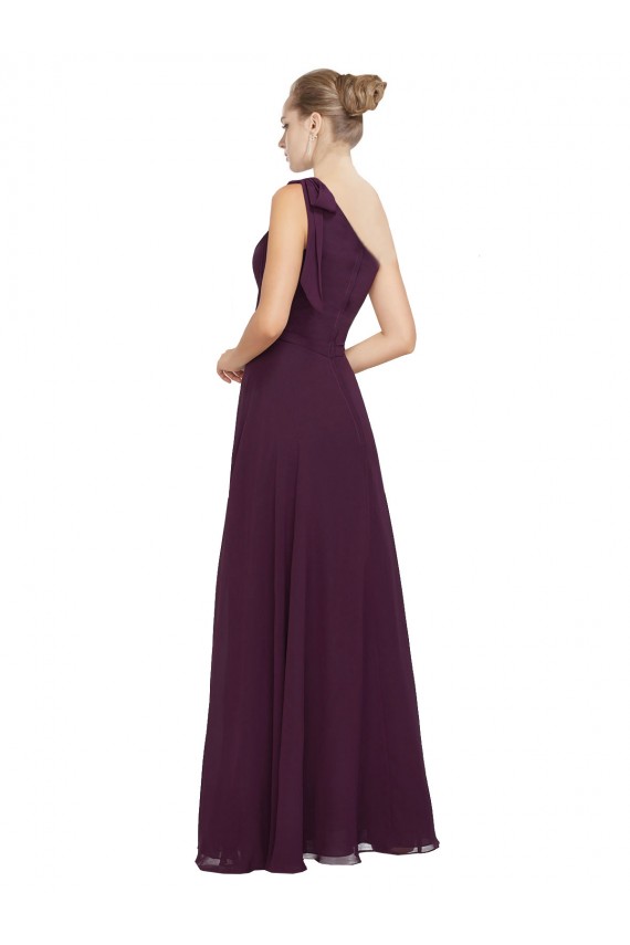 Uva Um Ombro Sem Mangas Linha A Vestidos Formais / Vestidos de Madrinha Online