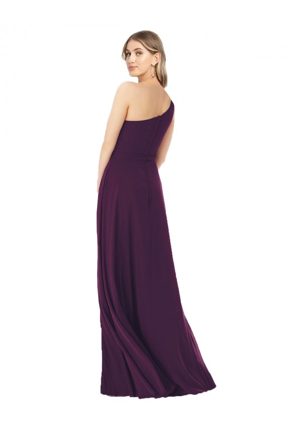 Uva Um Ombro Sem Mangas Linha A Vestido de Madrinha / Vestido de Baile Online