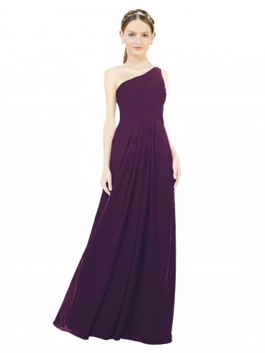 Uva Um Ombro Sem Mangas Linha A Vestido Formais / Vestido de Madrinha Online