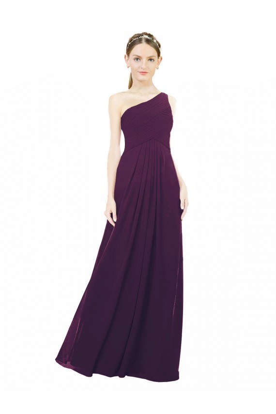 Uva Um Ombro Sem Mangas Linha A Vestido Formais / Vestido de Madrinha Online
