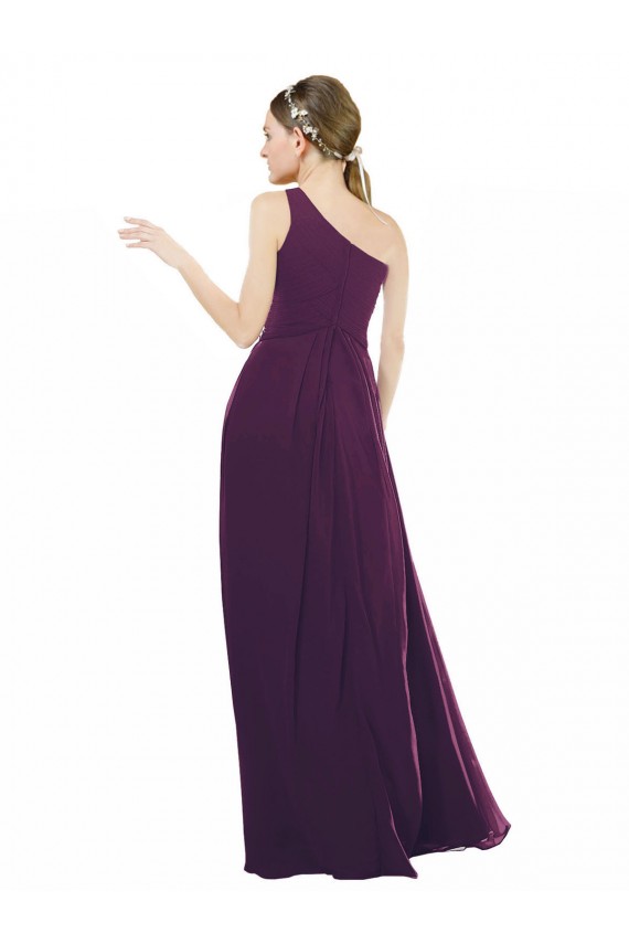 Uva Um Ombro Sem Mangas Linha A Vestido Formais / Vestido de Madrinha Online