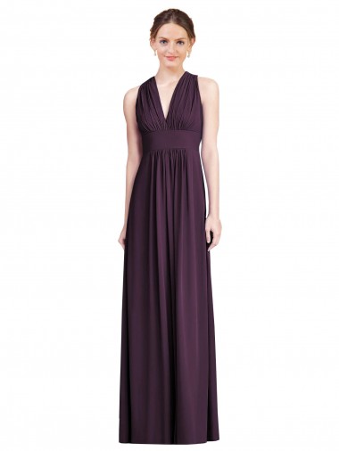Uva Decote V Sem Mangas Linha A Vestido de Noite / Vestidos de Madrinha Online