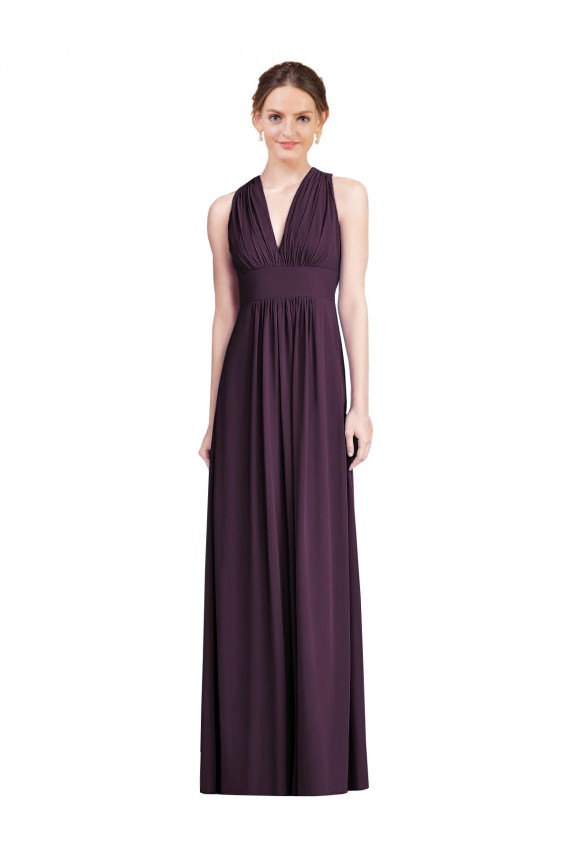 Uva Decote V Sem Mangas Linha A Vestido de Noite / Vestidos de Madrinha Online