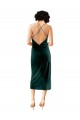 Verde Escuro Decote Capuz Sem Mangas Criss Cruz Bainha Vestidos de Madrinha / Vestidos de Noite / Vestidos de Festa Online