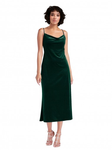 Verde Escuro Decote Capuz Sem Mangas Criss Cruz Bainha Curto Vestidos de Madrinha / Vestidos de Noite / Vestidos de Festa Online