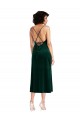 Verde Escuro Decote Capuz Sem Mangas Criss Cruz Bainha Curto Vestidos de Madrinha / Vestidos de Noite / Vestidos de Festa Online
