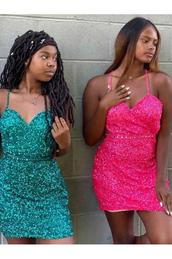 Verde Escuro Decote V Sem Mangas Bainha Vestidos de Festa Online