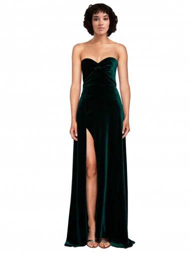 Verde Escuro Amor Sem Mangas Lombar Linha A Vestidos de Madrinha / Vestidos de Festa Online