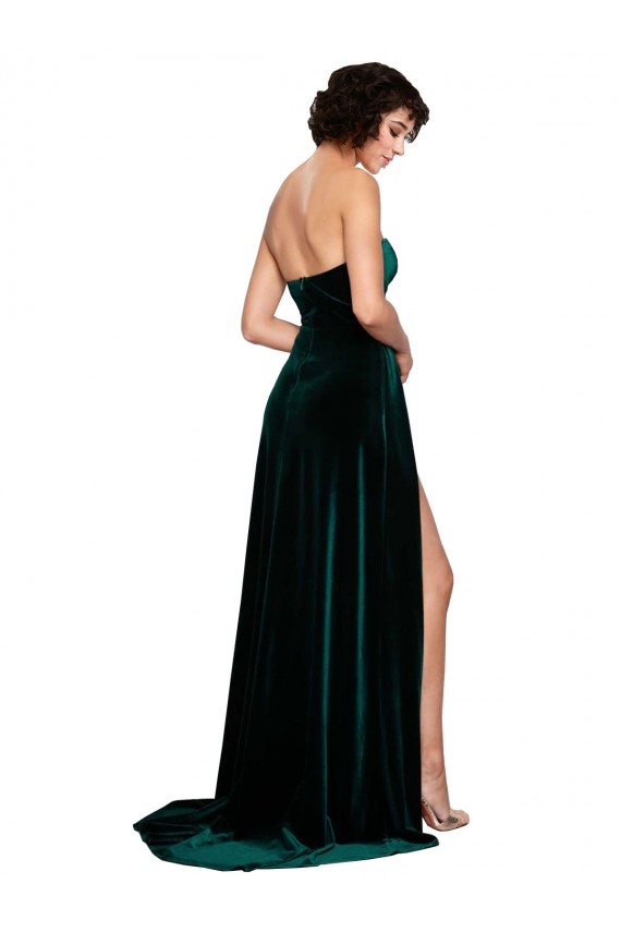 Verde Escuro Amor Sem Mangas Lombar Linha A Vestidos de Madrinha / Vestidos de Festa Online