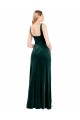 Verde Escuro Decote Quadrado Sem Mangas Linha A Vestidos de Madrinha / Vestidos de Festa Online