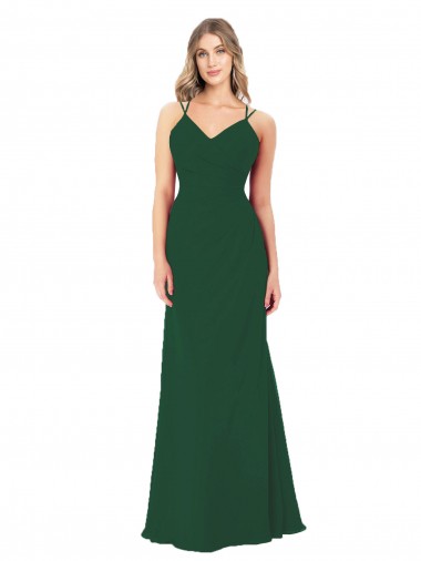 Verde Escuro Amor Sem Mangas Linha A Vestidos de Madrinha Online