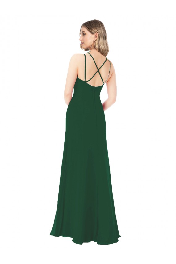 Verde Escuro Amor Sem Mangas Linha A Vestidos de Madrinha Online