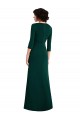 Verde Escuro Decote V Mangas 3/4 Costas em V Trombeta Vestidos de Madrinha / Vestidos de Noite / Vestidos de Festa Online