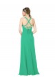 Verde Esmeralda Decote V Sem Mangas Criss Cruz Bainha Vestidos de Madrinha Online