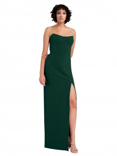 Verde Meia-Noite Sem alças Sem Mangas Lombar Bainha Vestidos de Madrinha / Vestidos de Noite / Vestidos de Festa Online