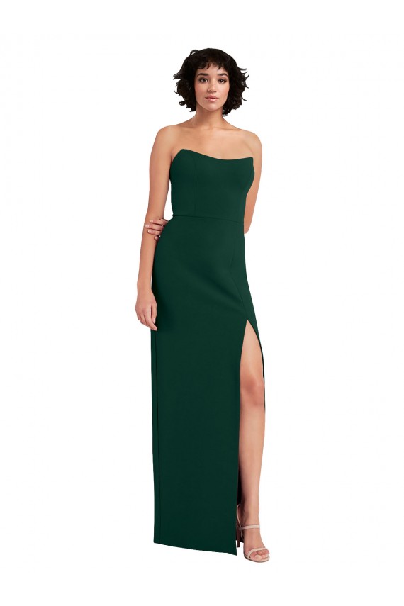 Verde Meia-Noite Sem alças Sem Mangas Lombar Bainha Vestidos de Madrinha / Vestidos de Noite / Vestidos de Festa Online