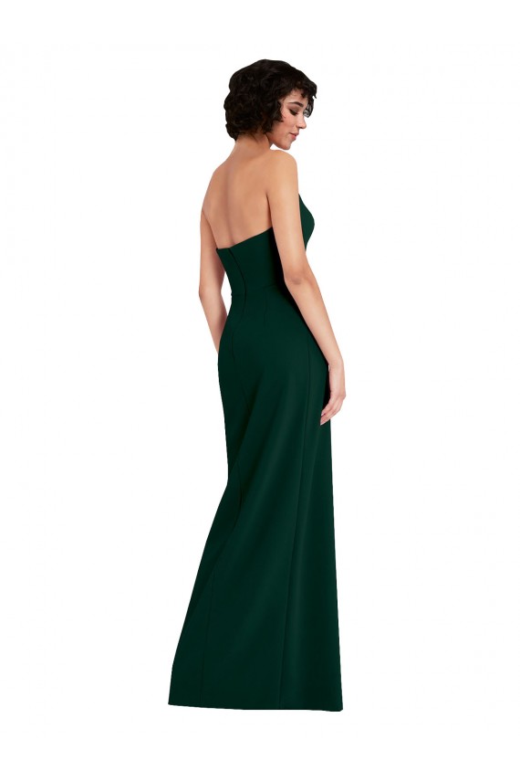 Verde Meia-Noite Sem alças Sem Mangas Lombar Bainha Vestidos de Madrinha / Vestidos de Noite / Vestidos de Festa Online