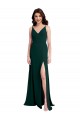 Verde Meia-Noite Decote V Sem Mangas Costas em V Linha A Vestidos de Madrinha / Vestidos de Noite / Vestidos de Festa Online