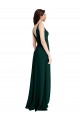Verde Meia-Noite Decote V Sem Mangas Costas em V Linha A Vestidos de Madrinha / Vestidos de Noite / Vestidos de Festa Online