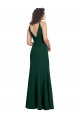 Verde Meia-Noite Decote V Sem Mangas Costas em V Linha A Longo Vestidos de Madrinha / Vestidos de Noite / Vestidos de Festa Online