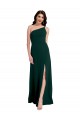 Verde Meia-Noite Um Ombro Sem Mangas Abrir de volta Linha A Vestidos de Madrinha / Vestidos de Noite / Vestidos de Festa Online
