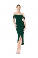 Verde Meia-Noite Decote Alto Sem Mangas Sereia Vestidos de Madrinha / Vestidos de Noite / Vestidos de Festa Online
