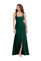 Verde Meia-Noite Decote Quadrado Sem Mangas Trombeta Vestidos de Madrinha / Vestidos de Festa Online