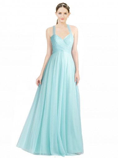 Verde Menta Amor Sem Mangas Lombar Linha A Vestidos de Madrinha Online