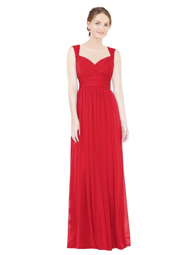 Vermelho Amor Sem Mangas Linha A Vestidos de Madrinha / Vestidos de Baile Online