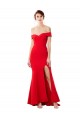 Vermelho Decote Alto Sem Mangas Sereia Vestidos de Madrinha / Vestidos de Festa Online