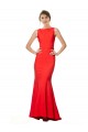 Vermelho Decote Alto Sem Mangas Abrir de volta Sereia Vestidos de Madrinha / Vestidos de Noite Online