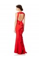 Vermelho Decote Alto Sem Mangas Abrir de volta Sereia Vestidos de Madrinha / Vestidos de Noite Online