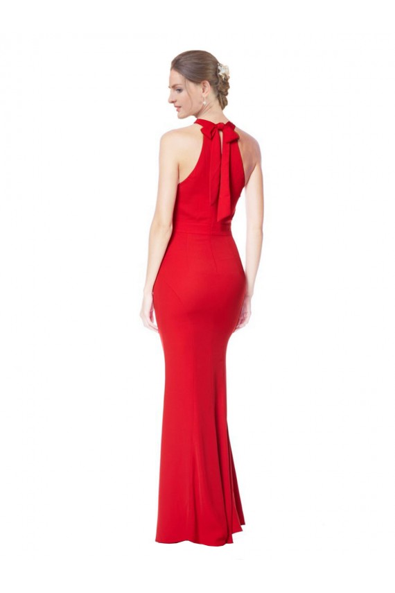Vermelho Decote Alto Sem Mangas Sereia Vestidos de Noite / Vestidos de Festa Online