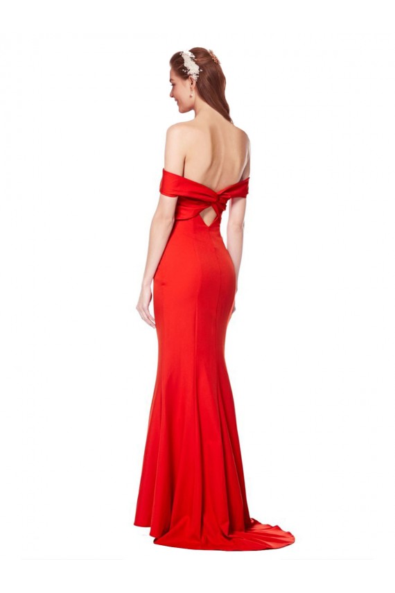 Vermelho Decote Alto Sem Mangas Sereia Vestido de Festa Online