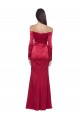 Vermelho Escuro Amor Mangas Compridas Bainha Vestidos de Madrinha / Vestidos de Noite / Vestidos de Festa Online