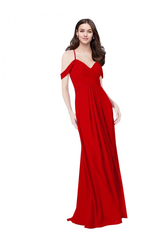 Vermelho Escuro Amor Sem Mangas Criss Cruz Linha A Vestidos de Madrinha Online