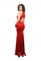 Vermelho Cabeçada Sem Mangas Buraco da fechadura Sereia Vestidos de Madrinha / Vestidos de Noite / Vestidos de Festa Online