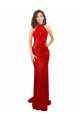 Vermelho Decote Alto Sem Mangas Abrir de volta Sereia Vestidos de Madrinha / Vestidos de Noite / Vestidos de Festa Online