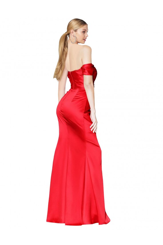 Vermelho Decote Alto Sem Mangas Sereia Vestidos de Madrinha / Vestidos de Noite / Vestidos de Festa Online
