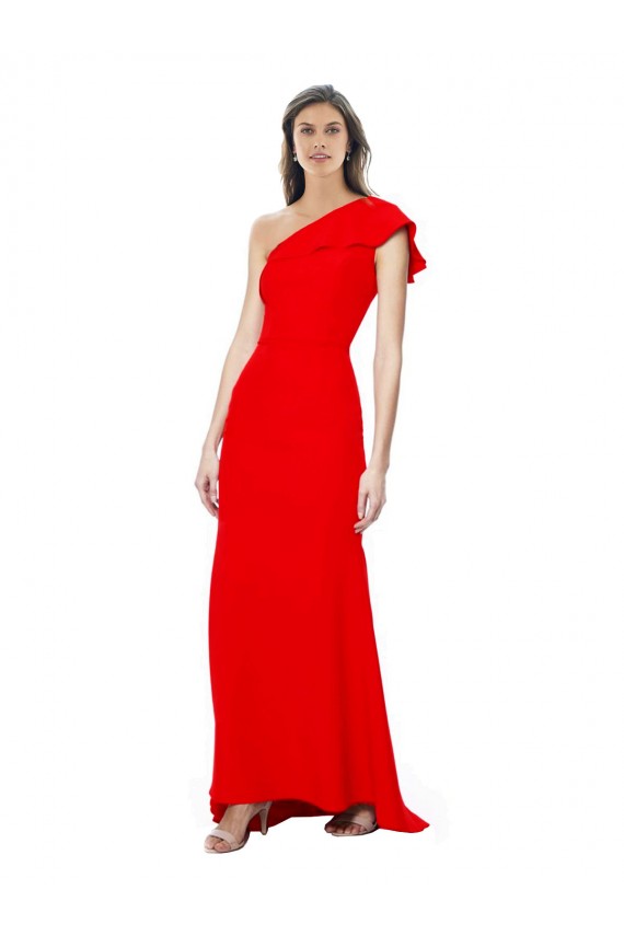 Vermelho Decote Alto Sem Mangas Sereia Vestidos de Noite Online